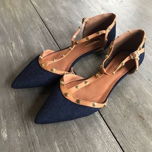 Halogen Denim Pointed Flats